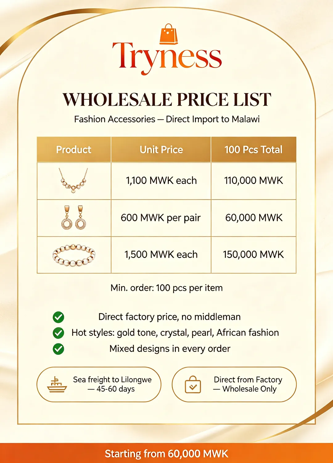 Random Style Jewelry Set (100 Pcs)